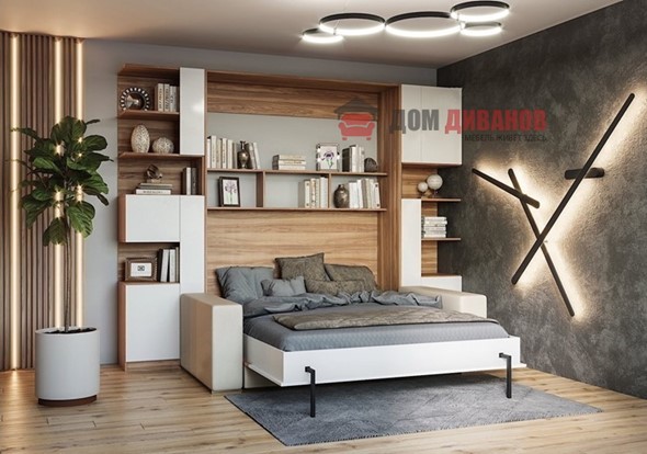 Кровать-шкаф с диваном Дина, 1400х2000 в Чите - изображение