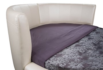 Круглая кровать Luna 200х200, Экокожа (Белый) в Чите - предосмотр 1