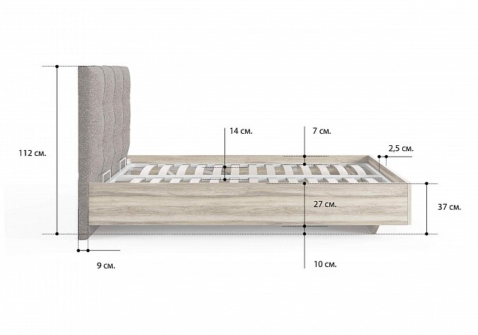 Кровать с механизмом 1.5-спальная Victoria (ясень анкор) 140х200 в Чите - изображение 1