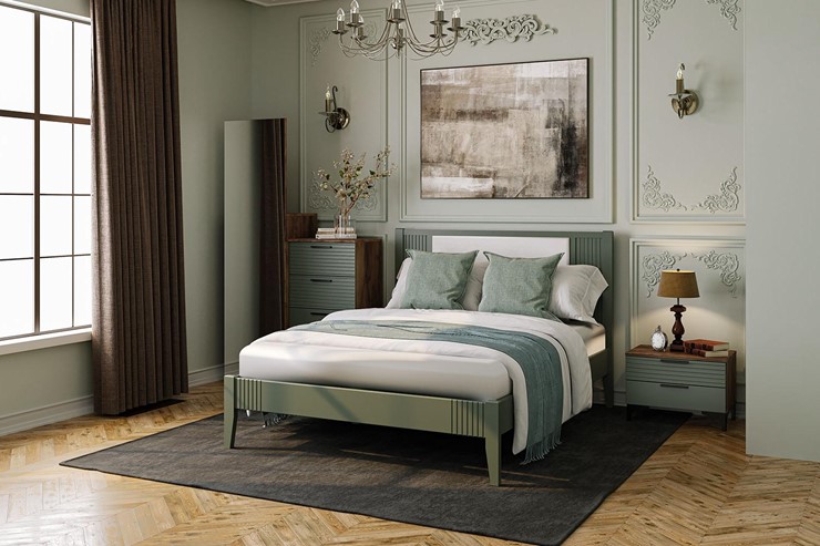 Кровать полутороспальная Бетти из массива сосны (Оливковый) 180х200 в Чите - изображение 2