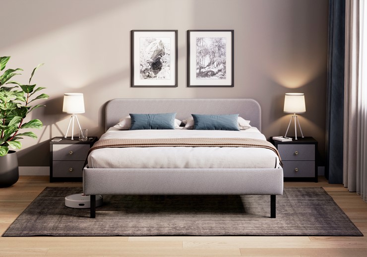 Кровать 2-спальная Hanna 160х200 с основанием (Багама серый) в Чите - изображение 1