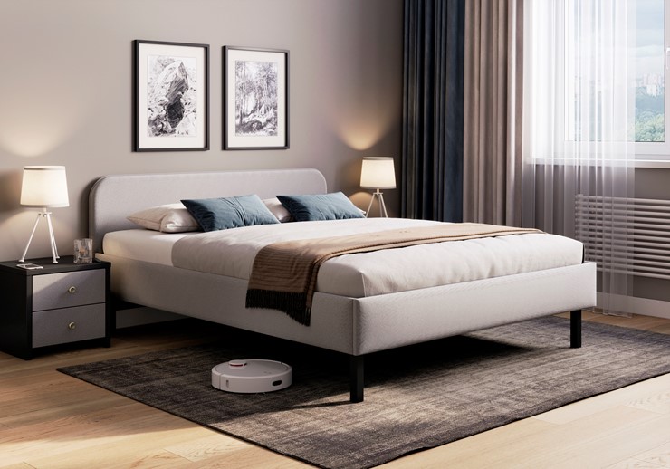 Кровать 2-спальная Hanna 160х200 с основанием (Багама серый) в Чите - изображение 2
