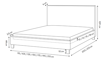 Спальная кровать Lino 140х200, Велюр (Monopoly Прованский синий (792)) в Чите - предосмотр 1