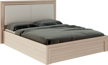 Кровать с подъемным механизмом Глэдис М32 (Шимо светлый/Белый текстурный) в Чите