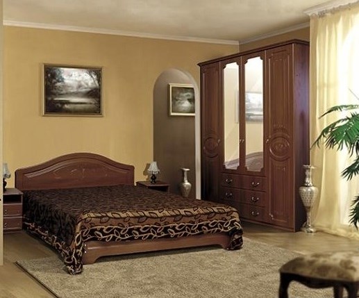 Гарнитур в спальню Ивушка-5, цвет Итальянский орех в Чите - изображение