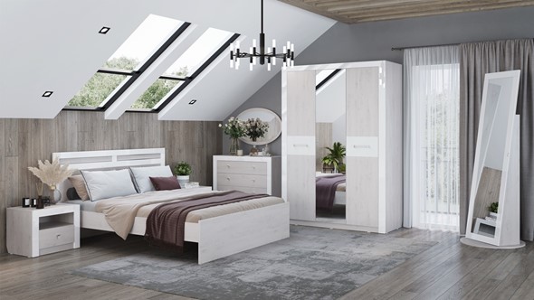 Модульная спальня Амели Дуб Харбор/Белый в Чите - изображение