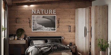 Спальный гарнитур Nature №4, Гаскон Пайн-Черный в Чите