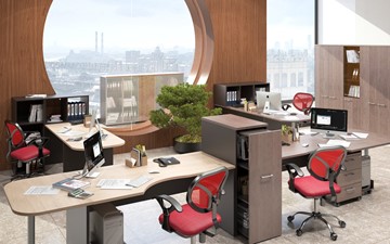 Мебель для персонала Xten с большим шкафом для документов для 2 сотрудников в Чите - предосмотр 5
