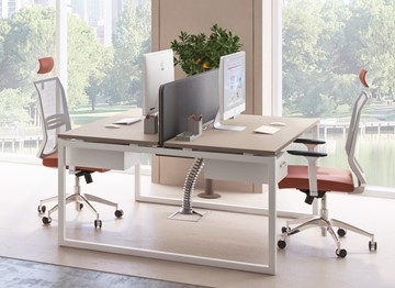 Офисный комплект мебели А4 (металлокаркас QUATTRO) белый премиум / металлокаркас белый в Чите - предосмотр 6