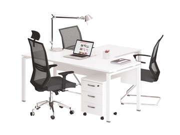 Офисный комплект мебели А4 (металлокаркас UNO) белый премиум / металлокаркас белый в Чите - предосмотр