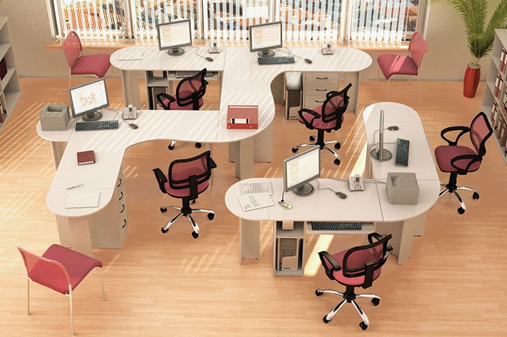 Офисный комплект мебели Классик для 5 сотрудников в Чите - изображение