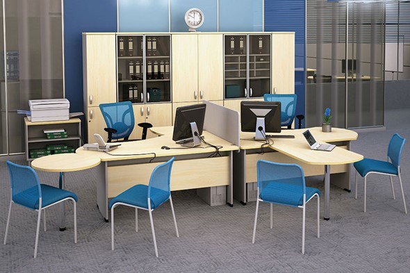 Набор мебели в офис Boston для 2 сотрудников по работе с клиентами в Чите - изображение