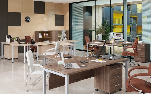 Комплект офисной мебели Xten S 1 - один стол с приставным брифингом в Чите - изображение