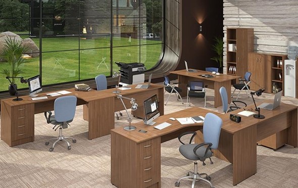 Офисный комплект мебели IMAGO три стола, 2 шкафа, стеллаж, тумба в Чите - изображение