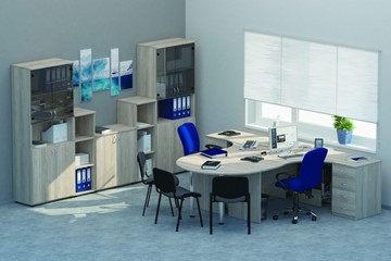 Набор мебели в офис Twin для 2 сотрудников с совмещенными столами в Чите - предосмотр