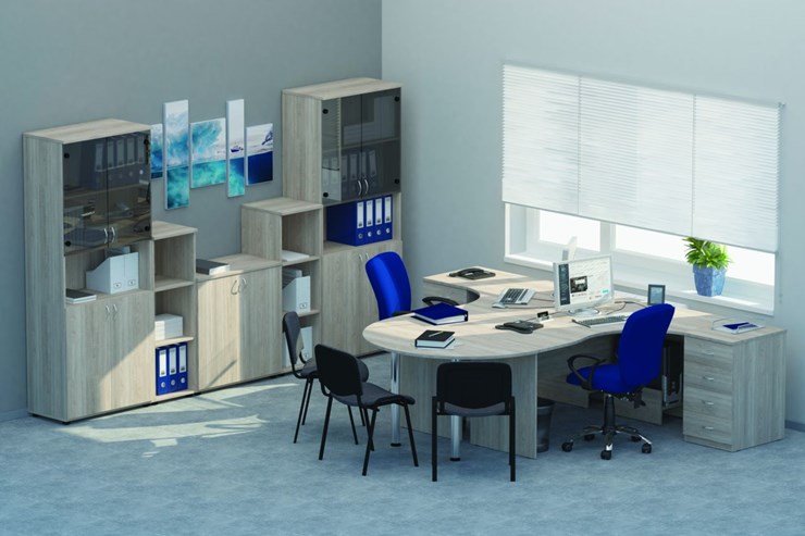 Набор мебели в офис Twin для 2 сотрудников с совмещенными столами в Чите - изображение