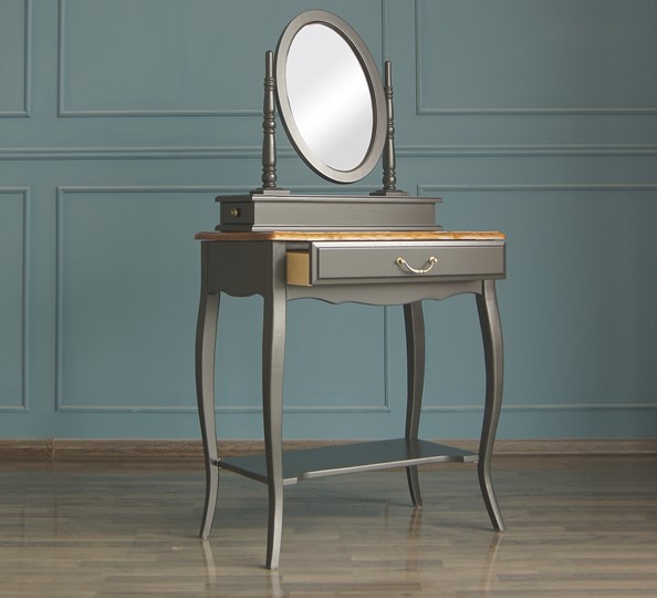 Косметический столик Leontina с зеркалом (ST9321BLK) Черный в Чите - изображение 3