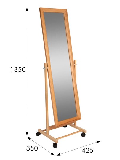Напольное зеркало в спальню BeautyStyle 27 (135х42,5см) Светло-коричневый в Чите - изображение 3