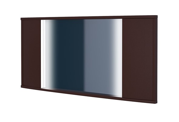 Зеркало настенное Vittoria с подсветкой, Экокожа (Коричневый) в Чите - изображение