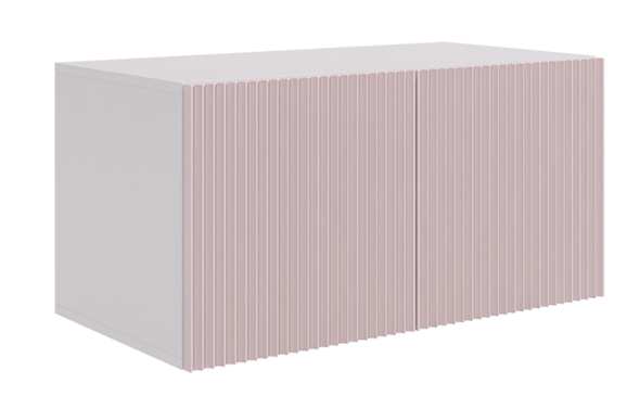 Антресоль двухдверная Зефир 118.01 (белое дерево/пудра розовая (эмаль)) в Чите - изображение