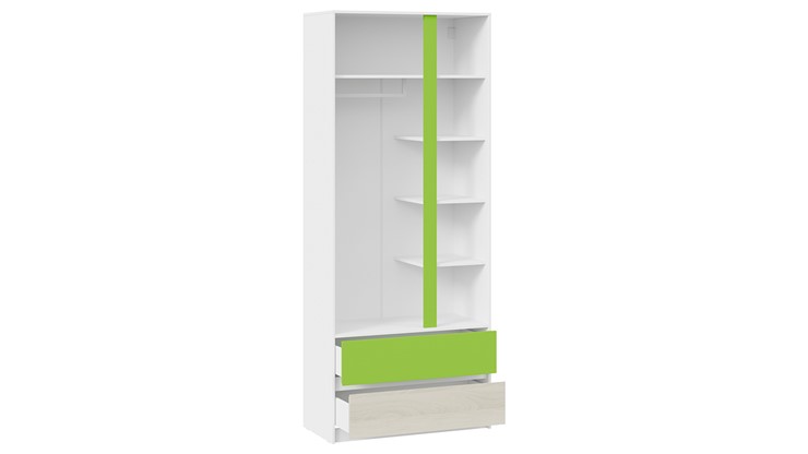 Распашной шкаф Сканди СМ-386.07.26-26 (Дуб Гарден, Белая, Зеленый) в Чите - изображение 2