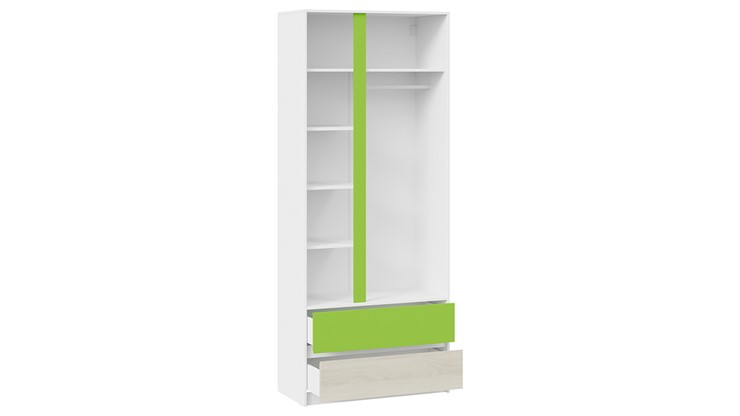 Распашной шкаф Сканди СМ-386.07.26-26 (Дуб Гарден, Белая, Зеленый) в Чите - изображение 3