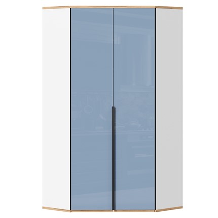 Угловой детский шкаф Урбан 528.060, белый/капри синий в Чите - изображение