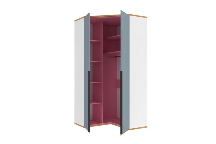Угловой шкаф Урбан 528.060, белый/розовый в Чите - изображение 2