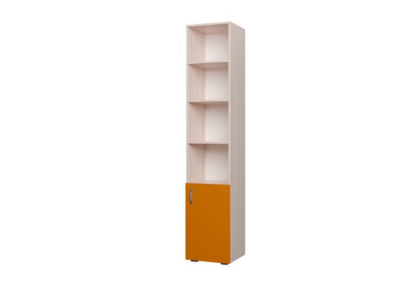 Детский шкаф 400 1Д Млечный дуб, Оранжевый в Чите - изображение