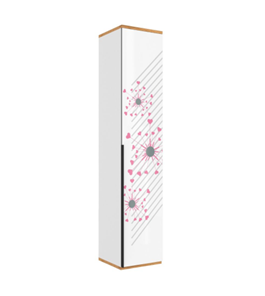 Шкаф одностворчатый Урбан 528.040, белый/розовый в Чите