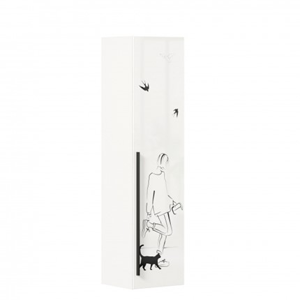 Шкаф 1-створчатый Джоли Тип 1 ЛД 535.010, Серый шелк в Чите - изображение