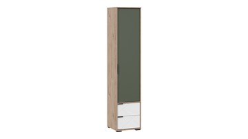 Шкаф для белья комбинированный Лео ТД-410.07.21 (Гикори джексон/Белый матовый/Дымчатый зеленый) в Чите