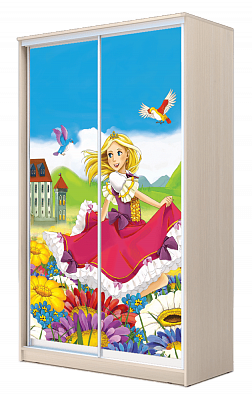 Детский шкаф-купе ХИТ 23-4-17-77-11, Принцесса, дуб млечный в Чите - изображение