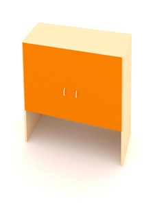 Детский 2-дверный шкаф ДШ-1М МДФ Беж + Оранжевый в Чите