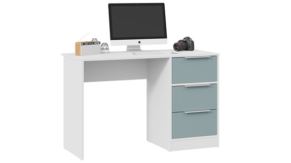 Стол письменный Марли Тип 1 (Белый/Серо-голубой) в Чите - изображение