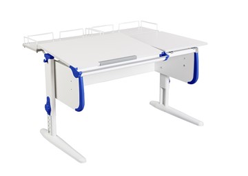Детский стол-трансформер 1/75-40 (СУТ.25) + Polka_z 1/600 (2шт) белый/серый/Синий в Чите
