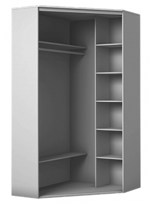 Шкаф с зеркалом, ХИТ У-22-4-15, Серый структура в Чите - предосмотр 1