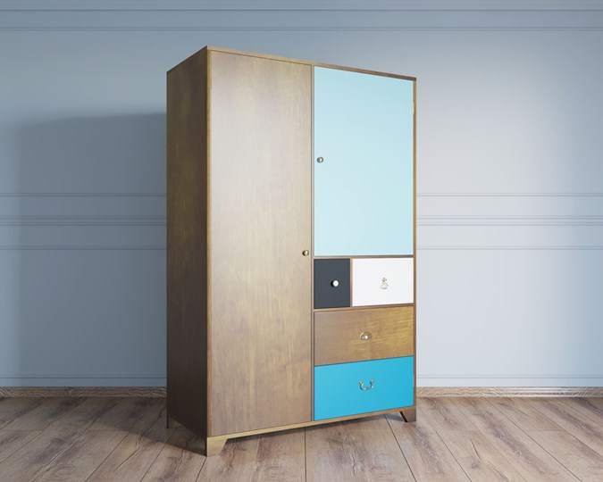 Шкаф двухстворчатый Aquarelle с ящиками (RE-45) в Чите - изображение 1