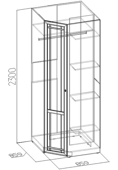 Шкаф угловой Sherlock 63+ фасад стандарт, Дуб Сонома в Чите - изображение 2