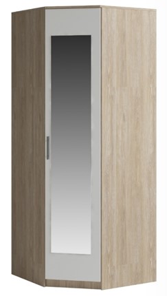 Шкаф Светлана, с зеркалом, белый/дуб сонома в Чите - изображение