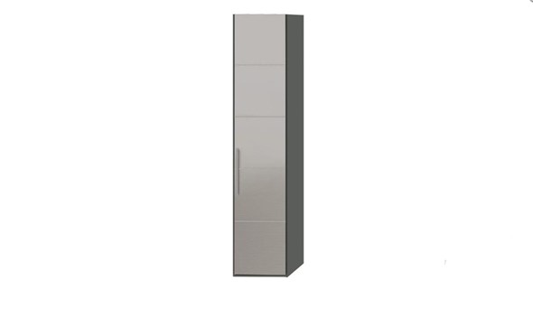 Шкаф распашной Наоми с зеркальной дверью правый, цвет Фон серый, Джут  СМ-208.07.02 R в Чите - изображение