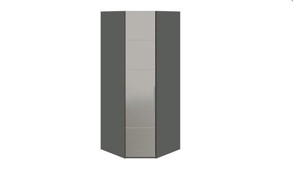Шкаф угловой Наоми с зеркальной левой дверью, цвет Фон серый, Джут СМ-208.07.07 L в Чите - изображение
