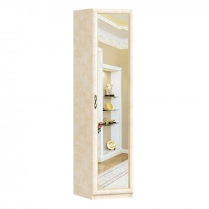 Шкаф одностворчатый Александрия с зеркалом ЛД 625.042, Рустика/Кожа Ленто в Чите