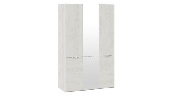 Распашной шкаф с зеркалом Либерти, Дуб крафт белый СМ-297.07.432 в Чите - изображение