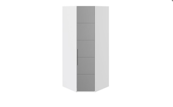 Шкаф угловой Наоми с зеркальной правой дверью, цвет Белый глянец СМ-208.07.07 R в Чите - изображение