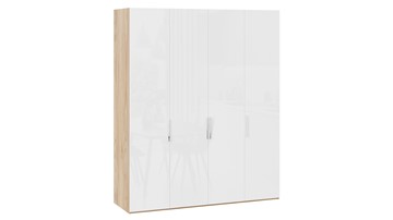 Шкаф для одежды Эмбер СМ-348.07.011 (Яблоня Беллуно/Белый глянец) в Чите