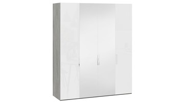 Шкаф для одежды Эмбер СМ-348.07.013 (Дуб Гамильтон/Белый глянец) в Чите