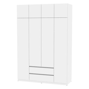 Шкаф 4-дверный Malta light H302 + Антресоль HA4 (Белый) в Чите