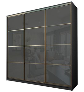 Шкаф 3-х дверный MAX МШ-27-6-24-222, Профиль Золото/Цвет Графит/с темно-серой пленкой Oracal в Чите