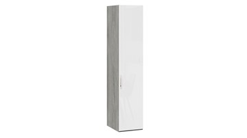 Шкаф для белья Эмбер СМ-348.07.001 (Дуб Гамильтон/Белый глянец) в Чите